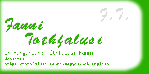 fanni tothfalusi business card