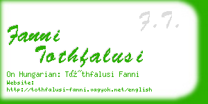 fanni tothfalusi business card